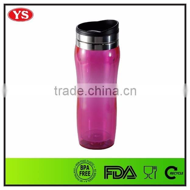 USA Hot sales Customized Pink plastic tumbler double wall 14 ounce