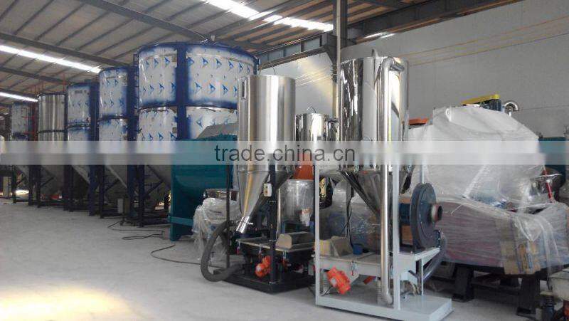 plastic pvc pipes crusher equipment with recyclying system, blower and silo