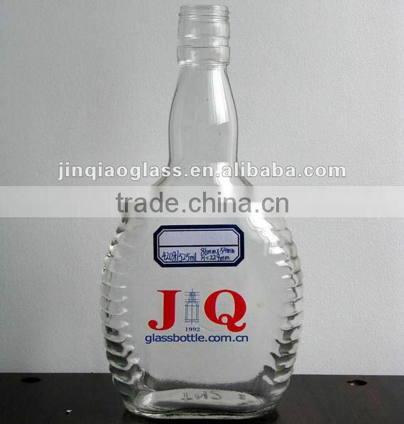 Glass whiskey bottle