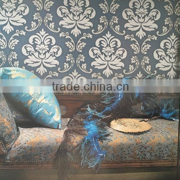 hot design korea wallpaper with peacock feathers flowers