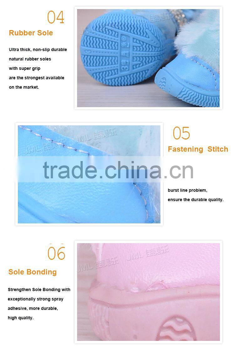 Pet shoes fabric winter rubber dog boots