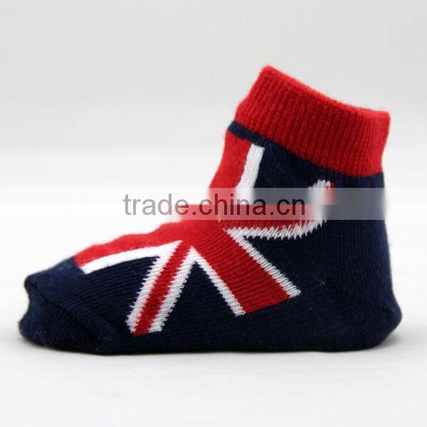 GSB-51 Bulk high quality custom fashion flag design cotton baby boy socks