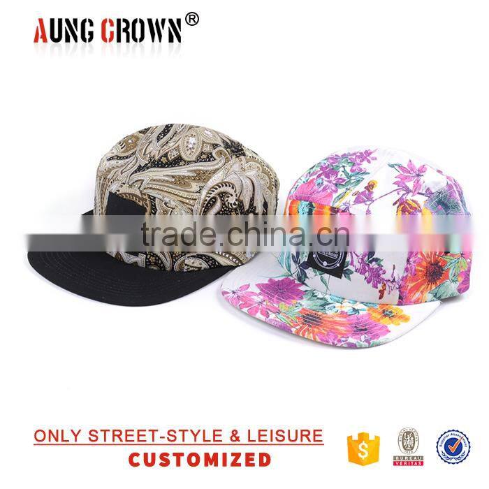Hip Hop Flat Brim Blank 100% Cotton Snapback Hat