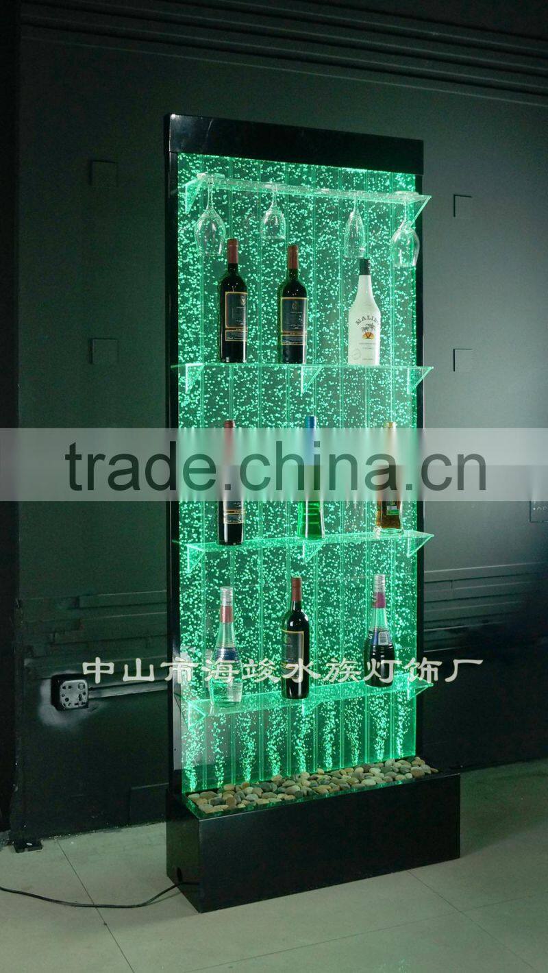 Led lighting bubble water liquor display rack,with color changing,Amazing water bubble wine rack,
