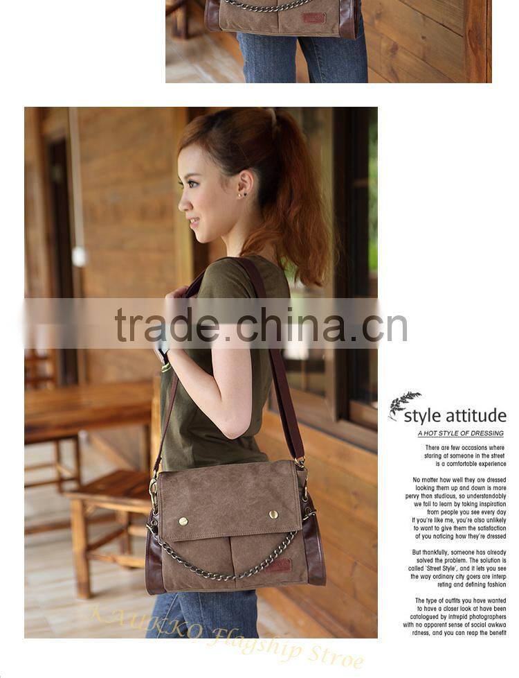 16 OZ Canvas High Density of Customize Messenger Bag For Lady Messenger Bag Women and Men Bag Wholesale