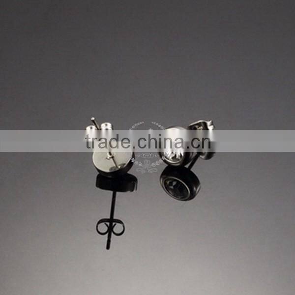 Stainless steel round bezel zircon fashion women earrings wedding jewelry 6730565