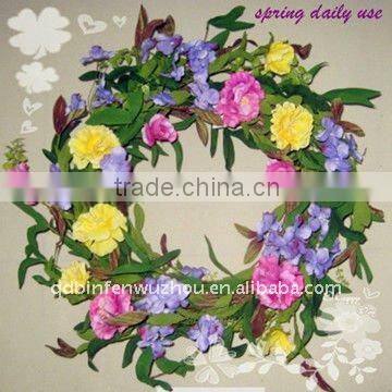 Spring Artificial Plastic Decorative Garlands for Indoor Decoration,decorative artificial flower garland
