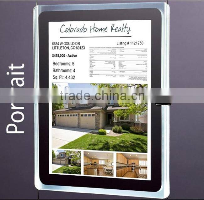 Estate Agency Hanging Acrylic Advertising Light Box Led Edge-lit Signs Window Display