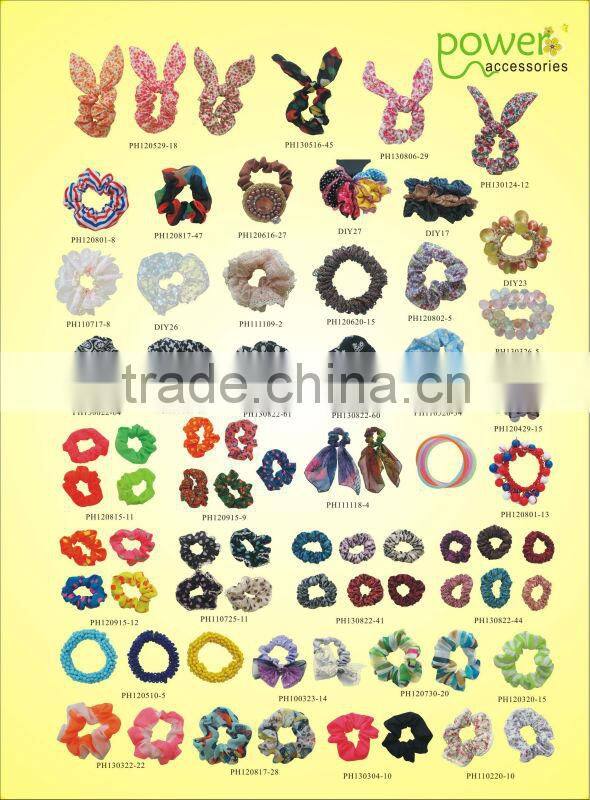 fabric flower hair scrunchie ,hair elastic band