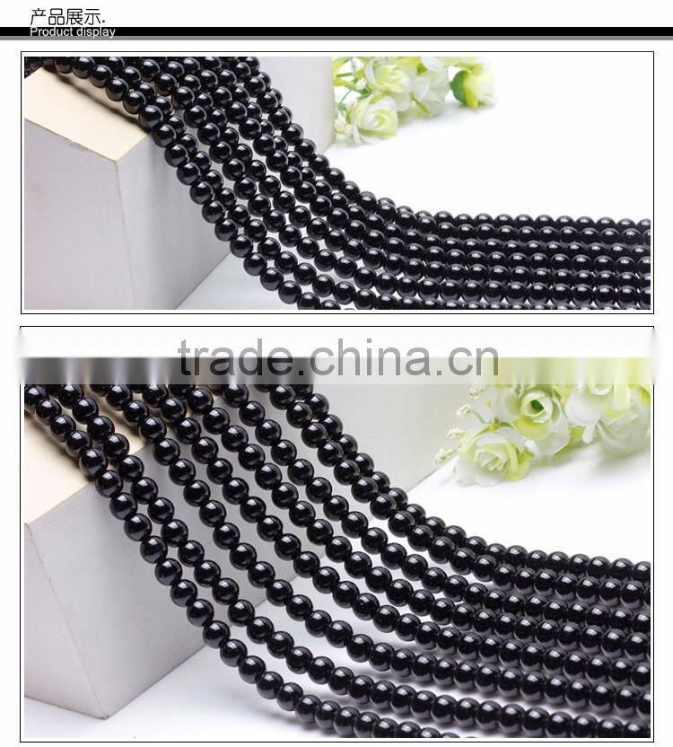DIY Jewelry accessories necklace bracelet beads 4mm 6mm 8mm 10mm 12mm 14mm 16mm wholesale cheap black natural agate bead
