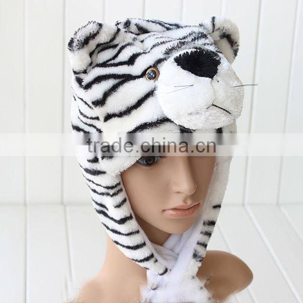 Promotion Customized Logo Winter Plush Hood Kids Dog Husky Animal Hat