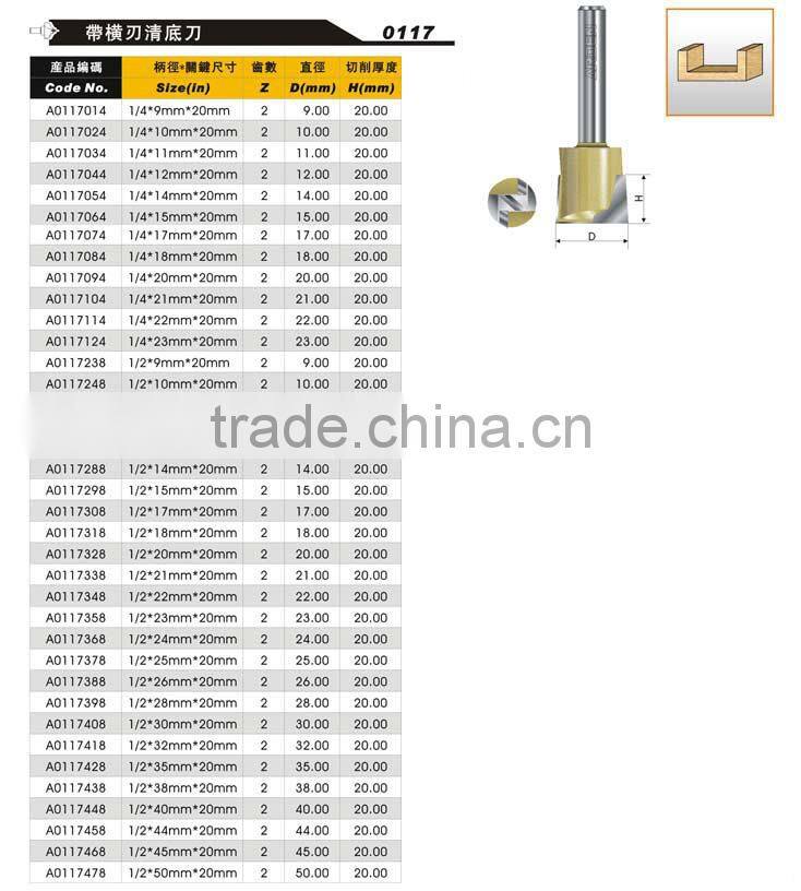 Tungsten Carbide Arden Router Bit Metric Cleaning Bottom Bit for Woodworking