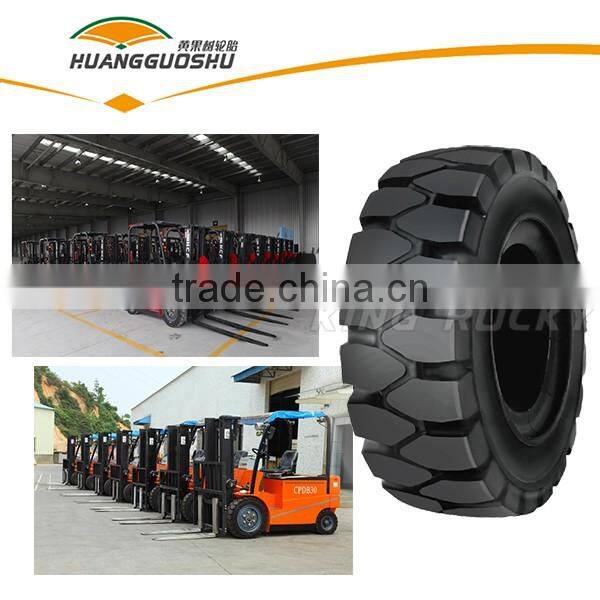 Deep tread pattern solid engineering tire