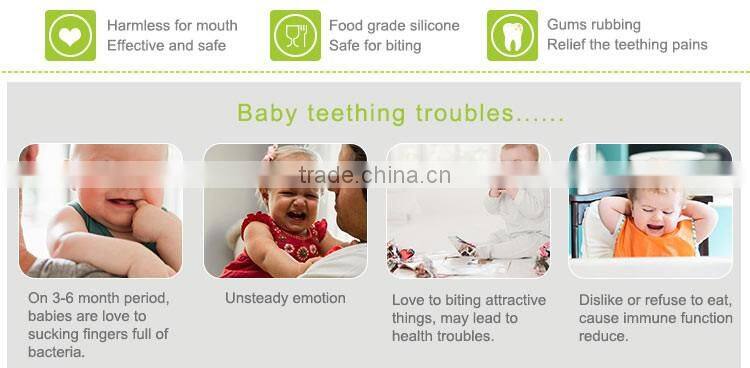 Latest design silicone baby teething toy rugby teether