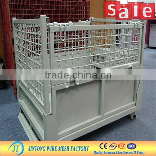 heavy duty galvanized mesh box wire cage metal bin storage container