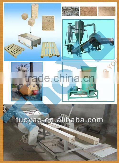 Hot-press wood pallet block machine