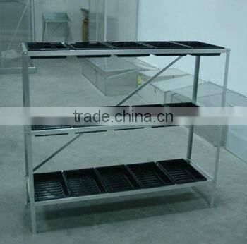 Aluminium Greenhouse Staging with15 Plastic Seed Trays HX56313-5