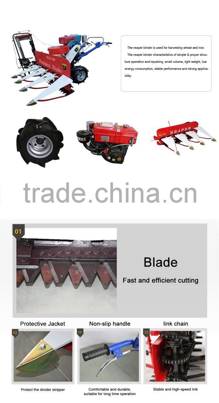 New Agricultural equipment 4GK100 rice reaper binder machine