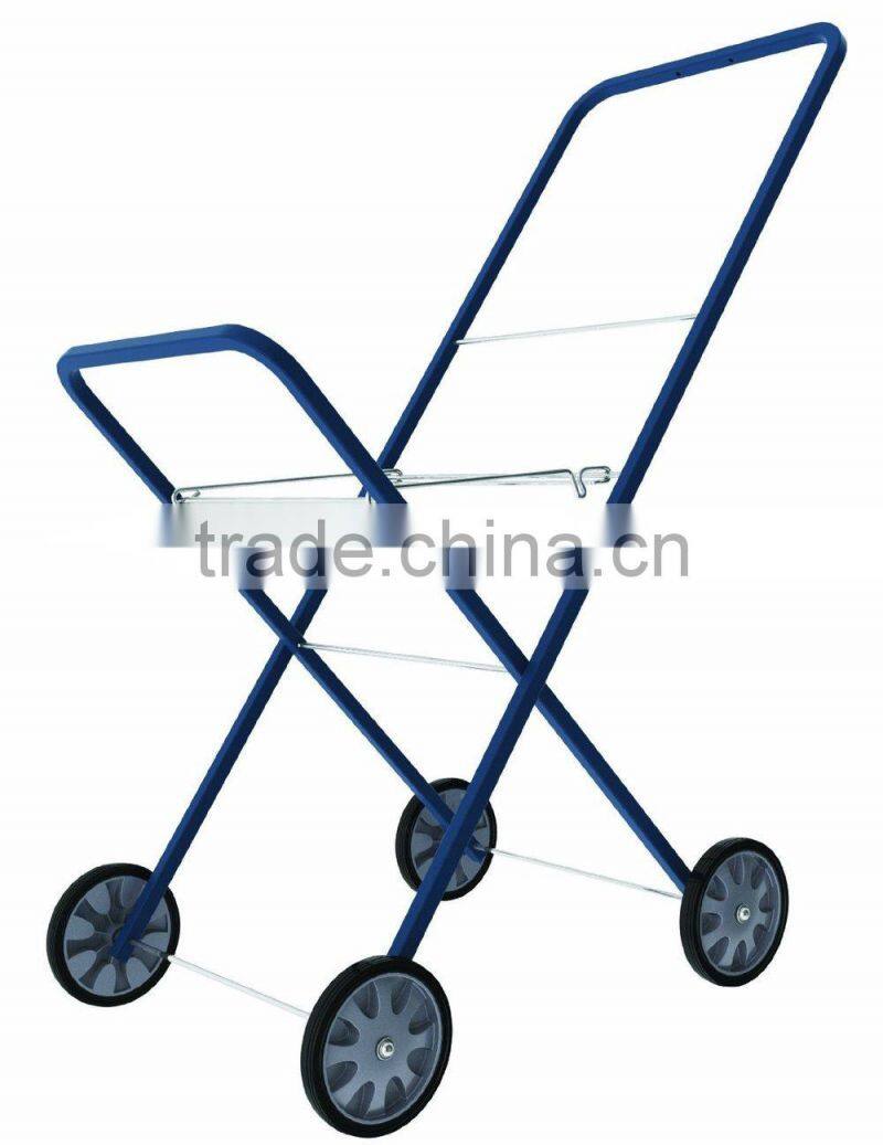 Rolling Laundry Cart Tubular Metal Frame Heavyweight White Bag Wheels Home NEW