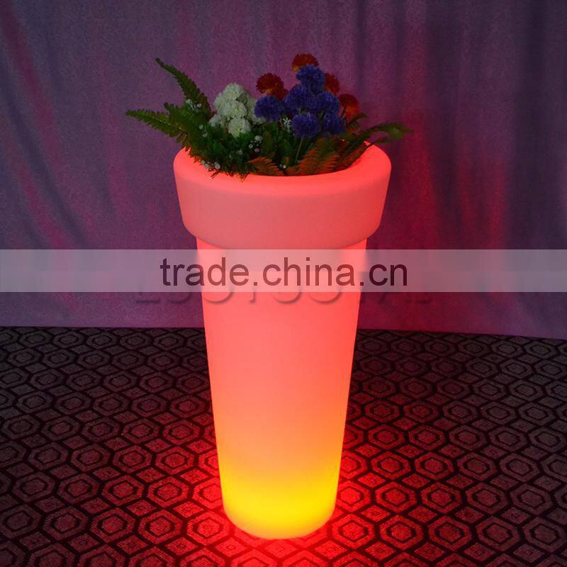 LED remote control planter pot plastic led light flower pot LTT-CF12