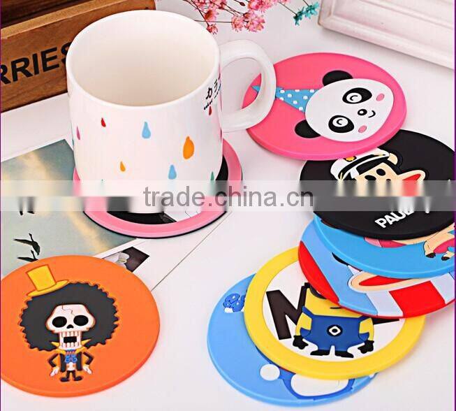 14071811 fancy silicone coaster rubber cup mat