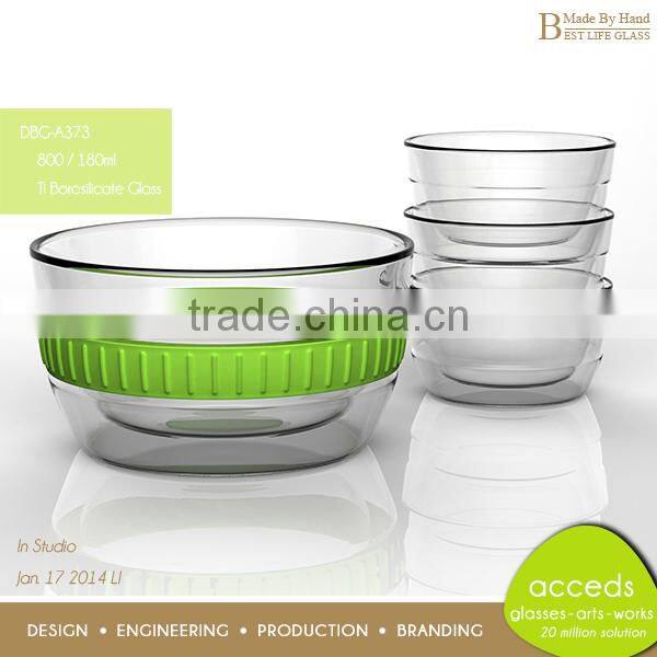 Large Pyrex Dual Layers Glass Vessel Bowl