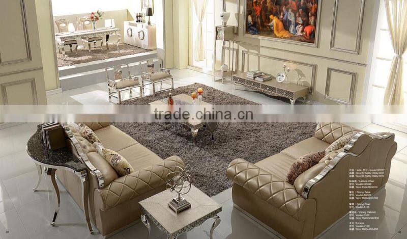 luxury leather dining table set AH105