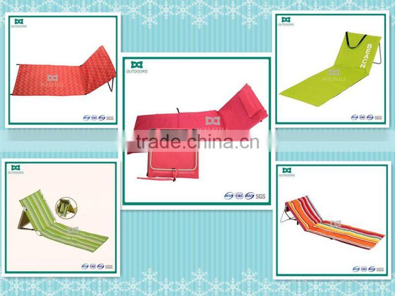 Three folded sand beach lounger chair massage mat