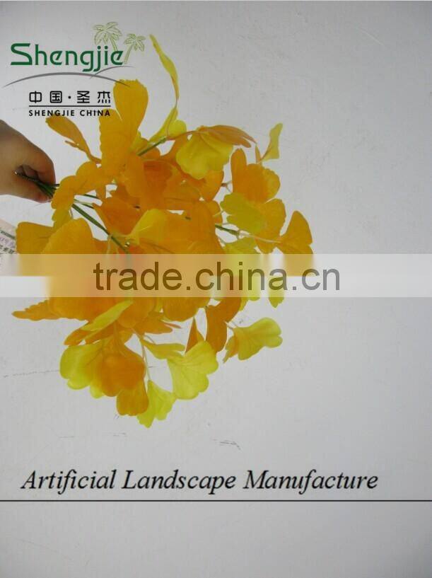 artificial gingko leaves with beautiful yellow color for indoor decoration