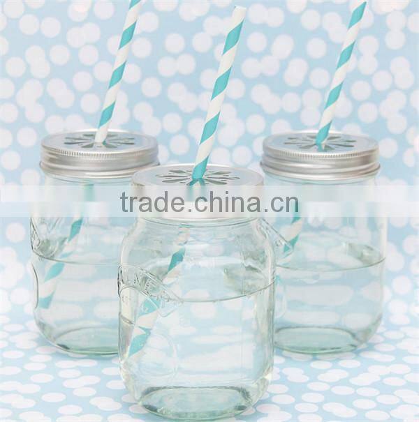 Glass Honey Jars/Clear Glass Jar & White Gingham Twist Off Lid