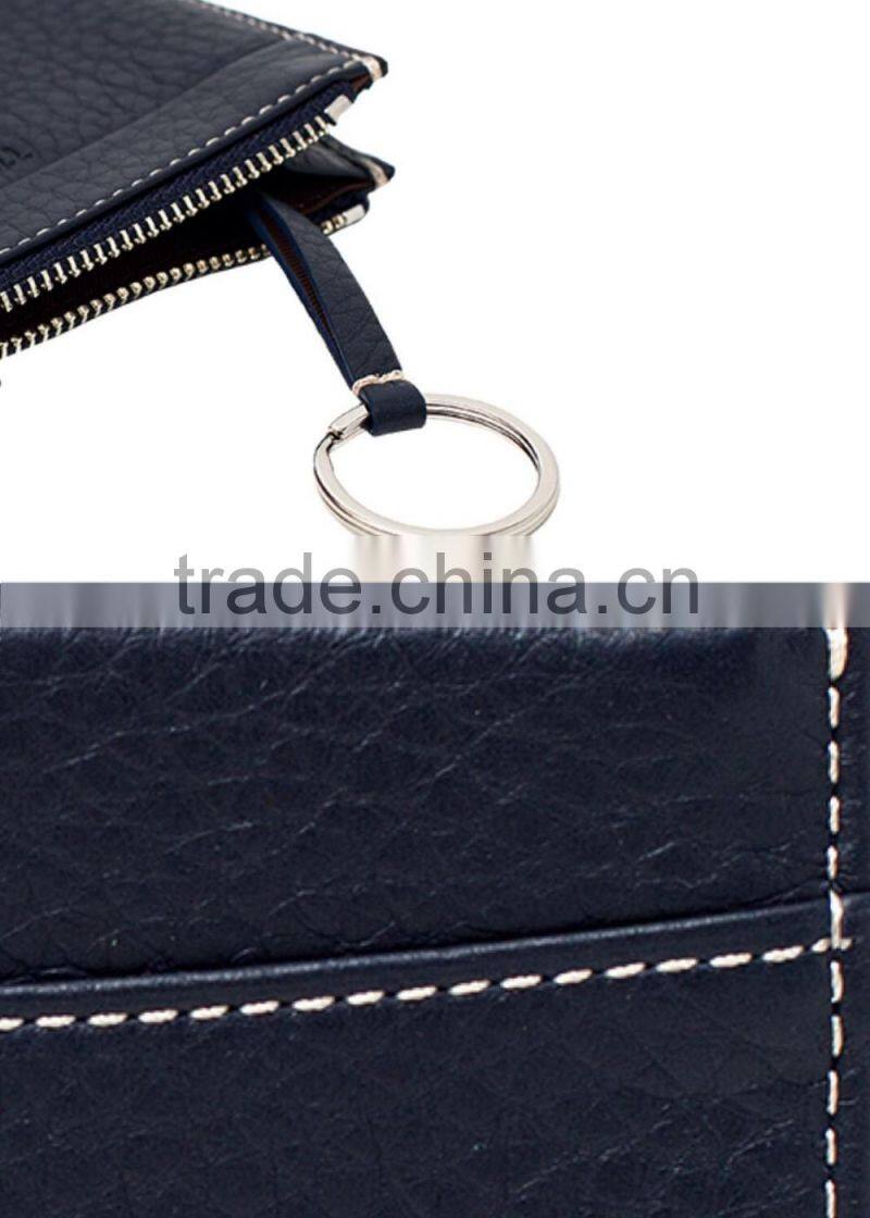 Manufacture zipper men's slim wallet ID credit card holder for man with wallet custom logo