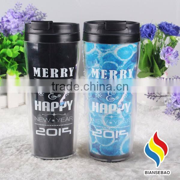 reusable plastic bubble tea cup paper insert travel cup