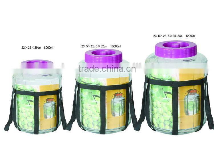 High quality clear glass container with tap