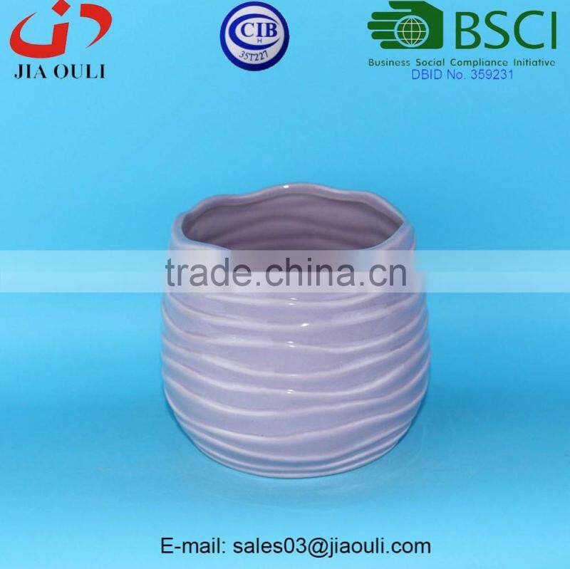 Flower pot plant holder White glazed Ceramic planter pots garden