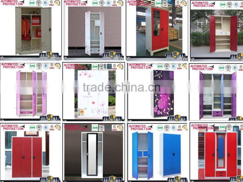 Top quality godrej almirah designs with price/cheap steel cabinet clothes locker