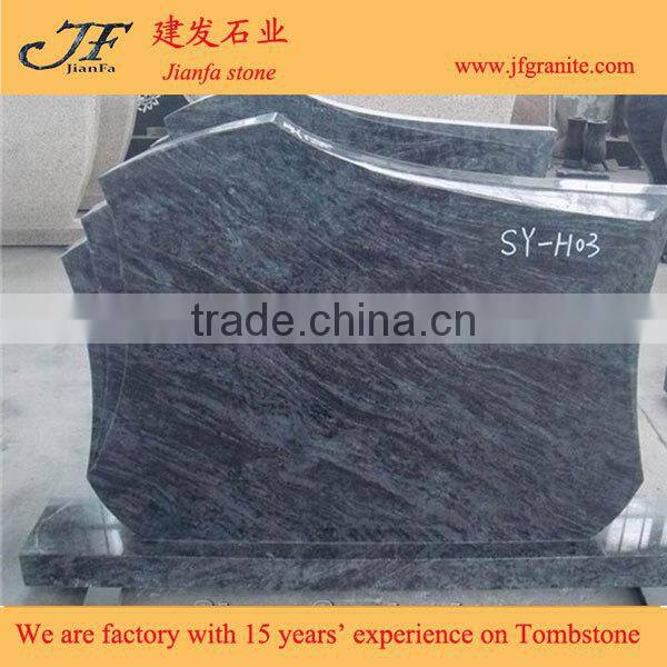 Antique Simple Design Bahama Blue Granite Headstone