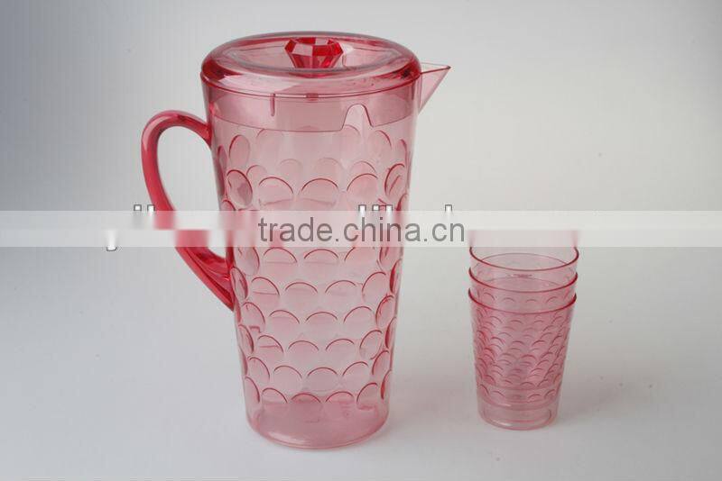 2.5L Novelty Design Hotsale Plastic Water Pitcher With 4 Cups