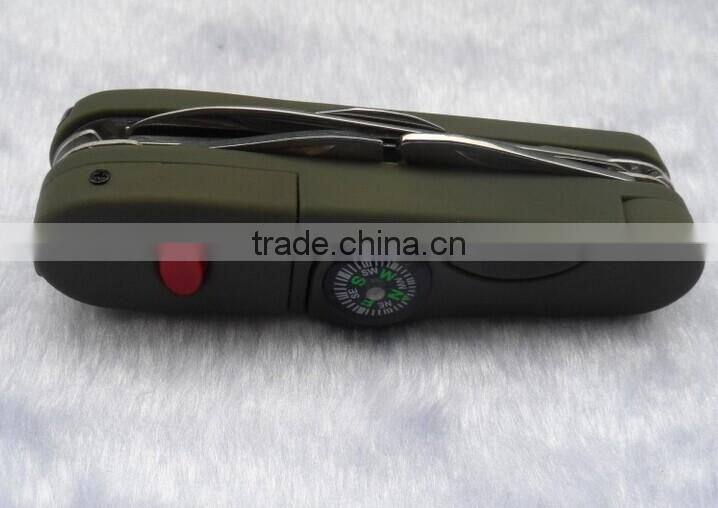 Multifunction Outdoor Pocket Survival Tool with Knife &LED &Compass