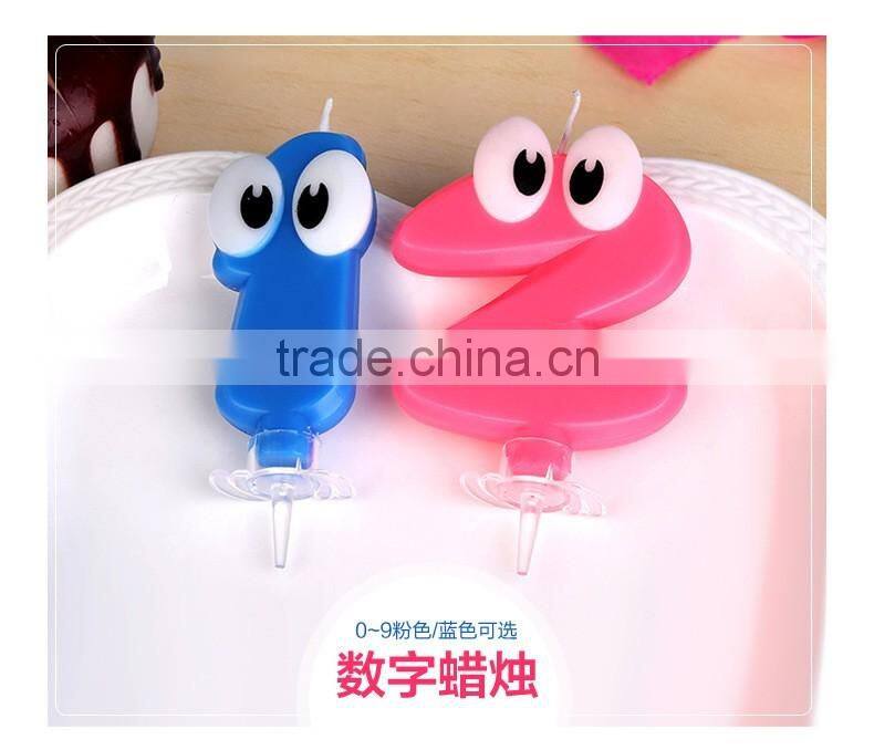 Eye Arabic Numbers Shape Birthday Candle for Children Celebration