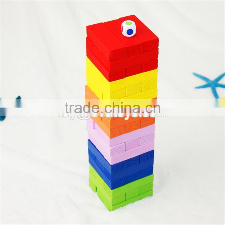 Customize educational shape building wooden children stacking blocks W13D026