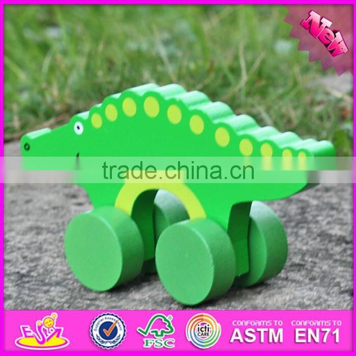 2017 New products kids animal toy wooden crocodile car toy W04A318