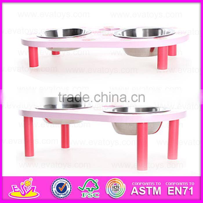 2015 wood feed bowl for pets, hot sale wooden pets feeder, popular wood pets bowl with stand W06F014