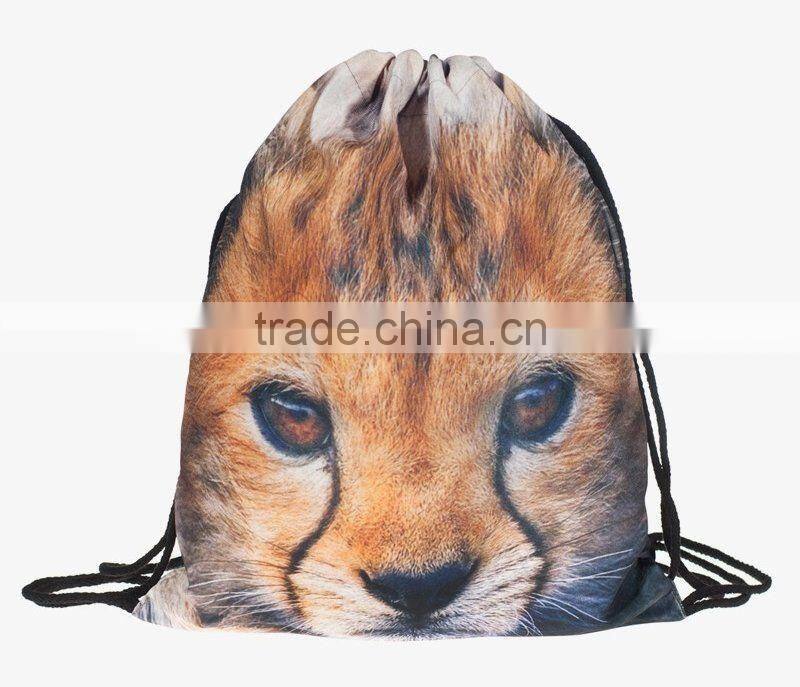 Drawstring Backpack Tote School Bag Bookbags Sport Pack String Bags 3D Designs
