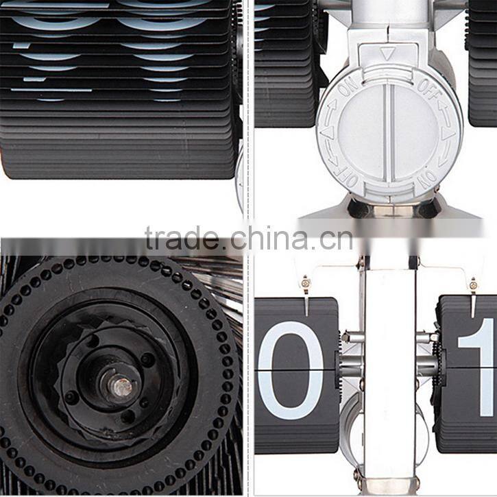 Retro Modern Metal Scale Digital Auto Flip Single Stand Desk Table Clock