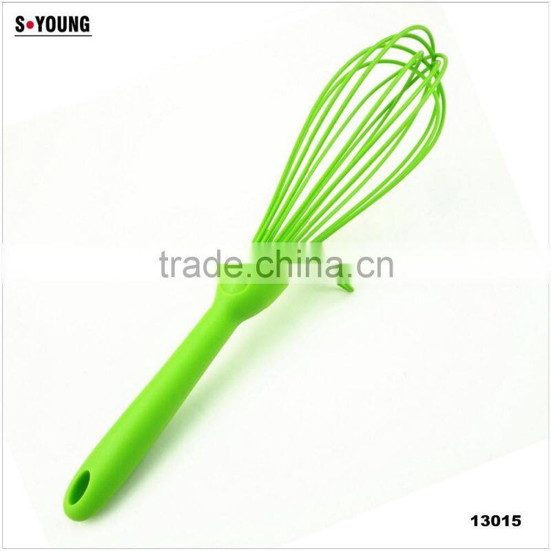 13015 silicone kitchenware egg whisk with pp handle with holder