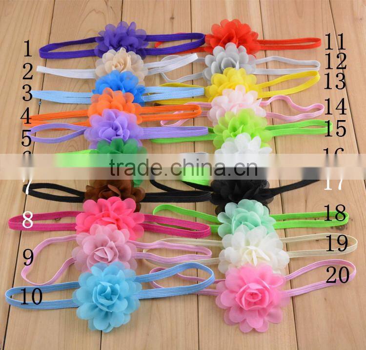 2015 Girl's Head Accessories Turban Headband Baby Flower Elastic Hairband Daisy Flower Lace Headband For Kids