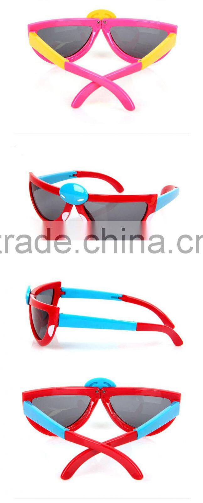 New Style Folding Sun Glasses Lovely Cartoon Plastic Sunglasses For Kids