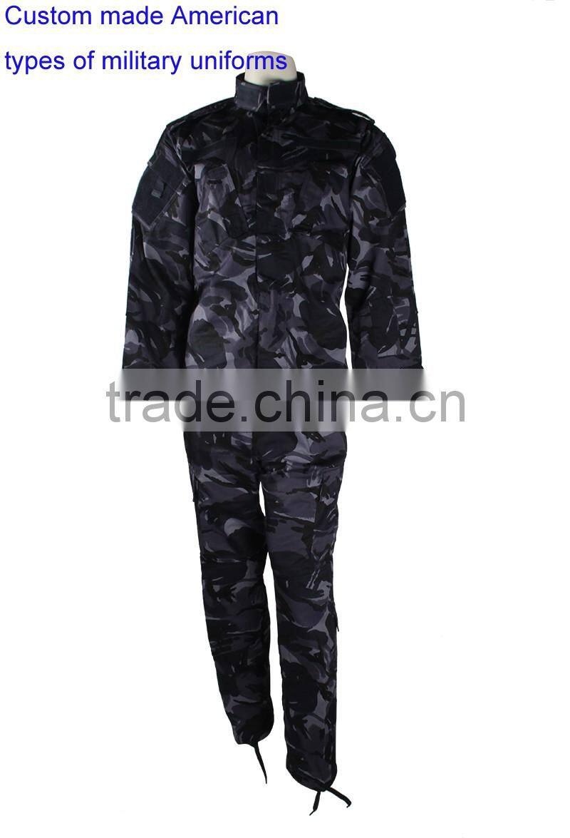 Custom made American types of military uniforms