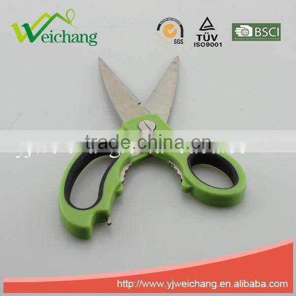 WCA902 Soft grip Scissors Heavy Duty Checkered Chef Multifunction Kitchen Scissors Shears