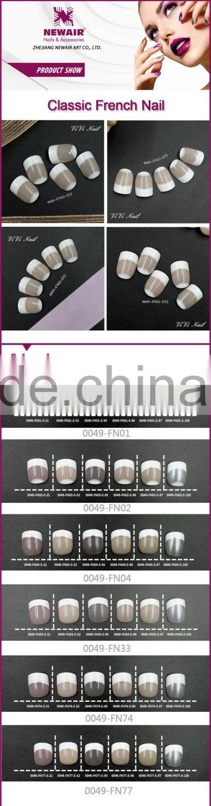 French Acrylic Artificial False Nail Tips Color Fake Nail Art Tips